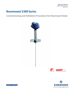 Manual: Rosemount 5300 Series Commissioning and Validation Procedures for Rosemount Radar