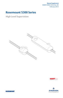 Manual Supplement: Rosemount 5300 Series High Level Supervision