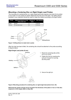 Manual Supplement: Rosemount 3300 and 5300 Series - Mounting a Centering Disc