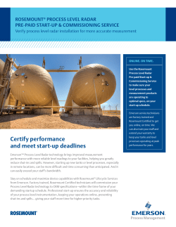Brochure: Rosemount&reg; Process Level Radar Start-up & Commissioning Service (US Version)