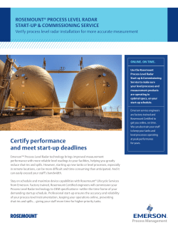 Brochure: Rosemount® Process Level Radar Start-up & Commissioning Service (AP Version)