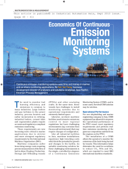 Economics of Continuous Emission Monitoring Systems