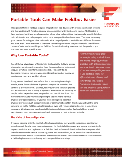 NEW Portable Tools Can Make Fieldbus Easier
