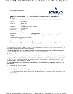 KBA: Lithium-Ion Power Modules May Fail if Exposed to RF Emitting Devices