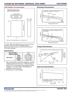 Lithium Ion Battery Specification Sheet