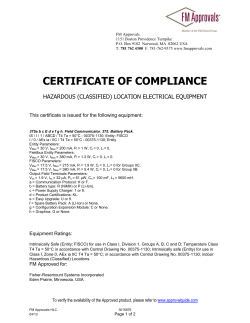 FM Certificate of Compliance