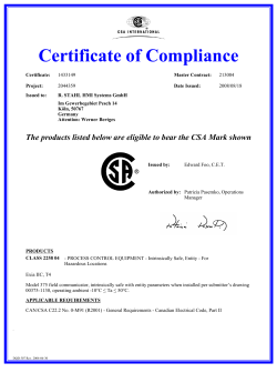 CSA Certificate of Compliance (2008)