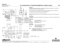 EL Actuator option - mA Position Transmitter, 4 wire (Kit option) (PT4) - Metric