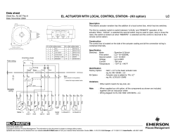 EL Actuator option - Local Control Station (Kit option) (LC) - Imperial