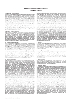 Allgemeine Einkaufsbedingungen, EL-O-MATIC GmbH, B&uuml;ro Willich