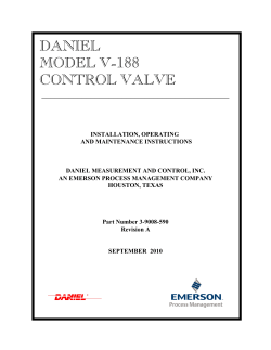 Daniel Control Valves - Model V-188 Installation Operation Manual