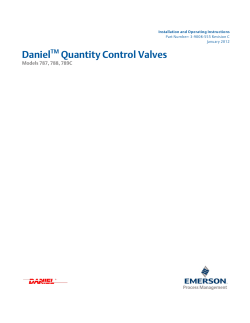Daniel Control Valves - Model 787, 788 and 789C Two Stage Shut-Off Valves Operation Manual