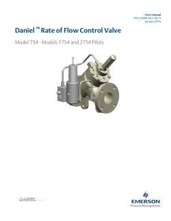 Daniel Control Valve - Model 754 - Models 1754 and 2754 Pilots - Manual