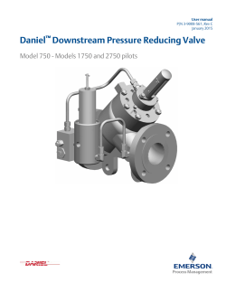 Daniel Control Valve - Model 750, 1750 and 2750 - Downstream Pressure Reducing Valve - Manual