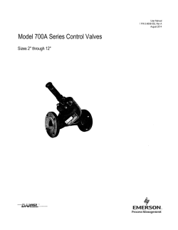 Daniel Control Valve - Model 700A Series Sizes 2 to 12 inch -Manual