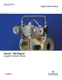 Daniel Control Valves - Model 788 Digital Valve Data Sheet