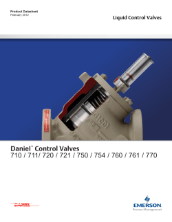 Daniel Control Valves - Model 710 720 750 754 760 770 Data Sheet