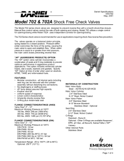 Daniel Control Valves - Model 702 Shock Free Check Valves Data Sheet