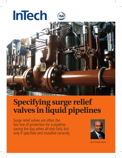 Article - Specifying Surge Relief Valves in Liquid Pipelines