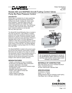 Daniel Control Valves - Model 660 Aircraft Fueling Data Sheet