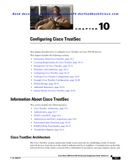 Configuring Cisco TrustSec