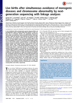 Live births after simultaneous avoidance of monogenic diseases and chromosome abnormality by next-generation sequencing with linkage analyses