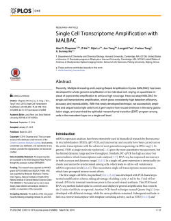 Single Cell Transcriptome Amplification with MALBAC