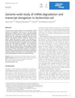 Genome-wide study of mRNA degradation and transcript elongation in Escherichia coli