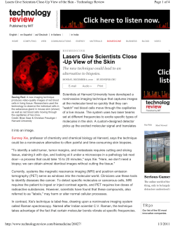 Lasers Give Scientists Close-Up View of the Skin