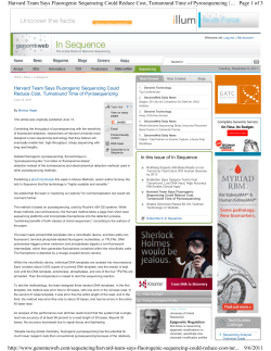 Harvard Team Says Fluorogenic Sequencing Could Reduce Cost, Turnaround Time of Pyrosequencing
