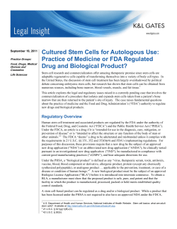 cells are an FDA-regulated biological drug