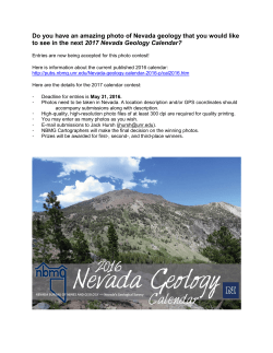 2017 NBMG Nevada Geology Calendar photo contest