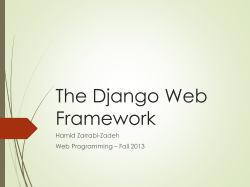 The Django Web Framework