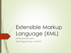 Extensible Markup Language (XML)