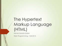 The Hypertext Markup Language (HTML)