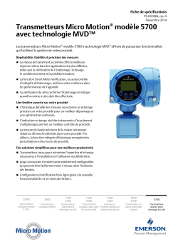 Transmetteurs mod&egrave;le 5700 avec technologie MVD Fiche de sp&eacute;cifications - 5700 PDS French