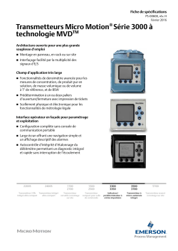 Fiche de sp&eacute;cifications - Transmetteurs et pr&eacute;d&eacute;terminateurs s&eacute;rie 3000 - Data Sheet French