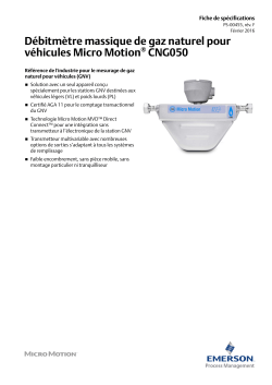Fiche de sp&eacute;cifications - Capteur CNG050 - Data Sheet French