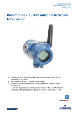 Rosemount 705 Transmisor ac&uacute;stico de totalizaci&oacute;n