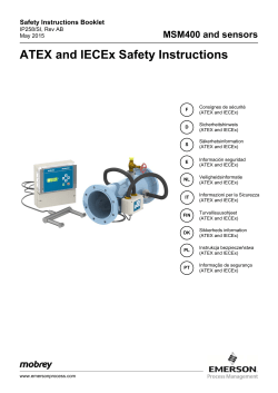 Manual: ATEX and IECEx Safety Instructions for MSM400 and sensors