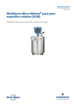 Medidores para peso Manual de instalaci&oacute;n - SPECIFIC GRAVITY METER INSTALLATION MANUAL SPANISH