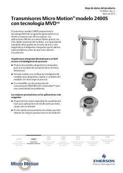 Hoja de datos del transmisor 2400S - Data Sheet Spanish