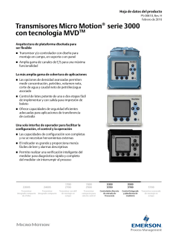Hoja de datos de transmisores y controladores serie 3000 - Data Sheet Spanish