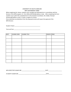 Advisement Form