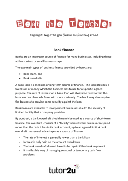 Download Beat the Teacher - Bank Finance (Worksheet)