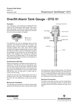 Product Data Sheet: TankRadar OFC OTG