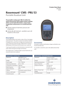 Product Data Sheet: Rosemount&reg; CMS - PRU 53