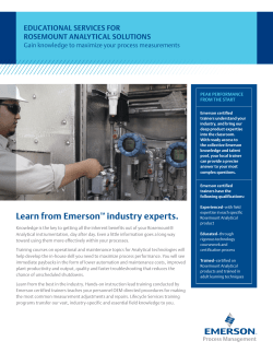 Flyer: Educational Services for Rosemount Analytical Solutions