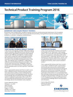 Technical Product Training Program 2016 North America