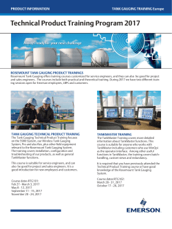 Technical Product Training Program 2016